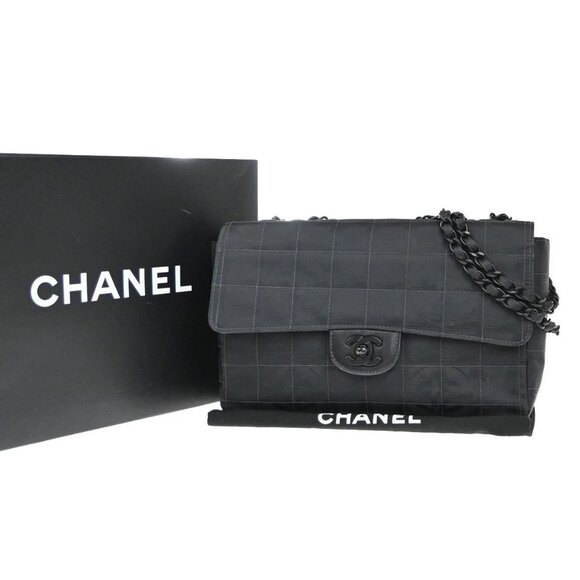 CHANEL Handbags - CHANEL CC Logo New Travel Line Chain Shoulder Bag Canvas Leather Black 310RP04